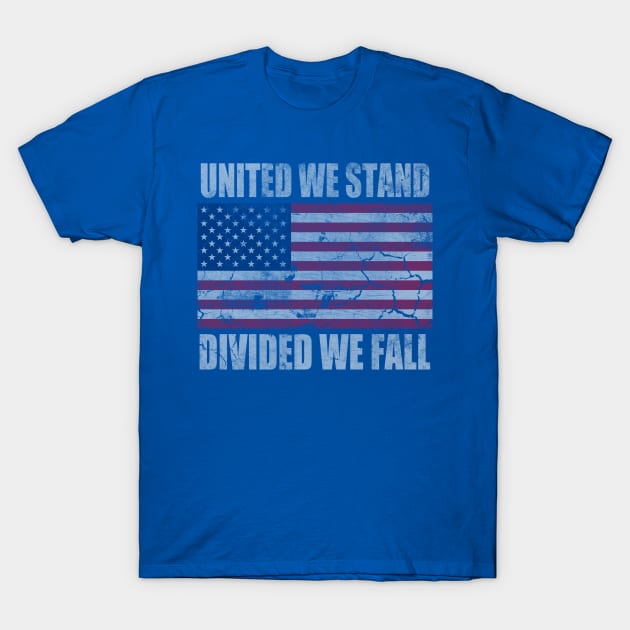 America United We Stand Divided We Fall T-Shirt by E